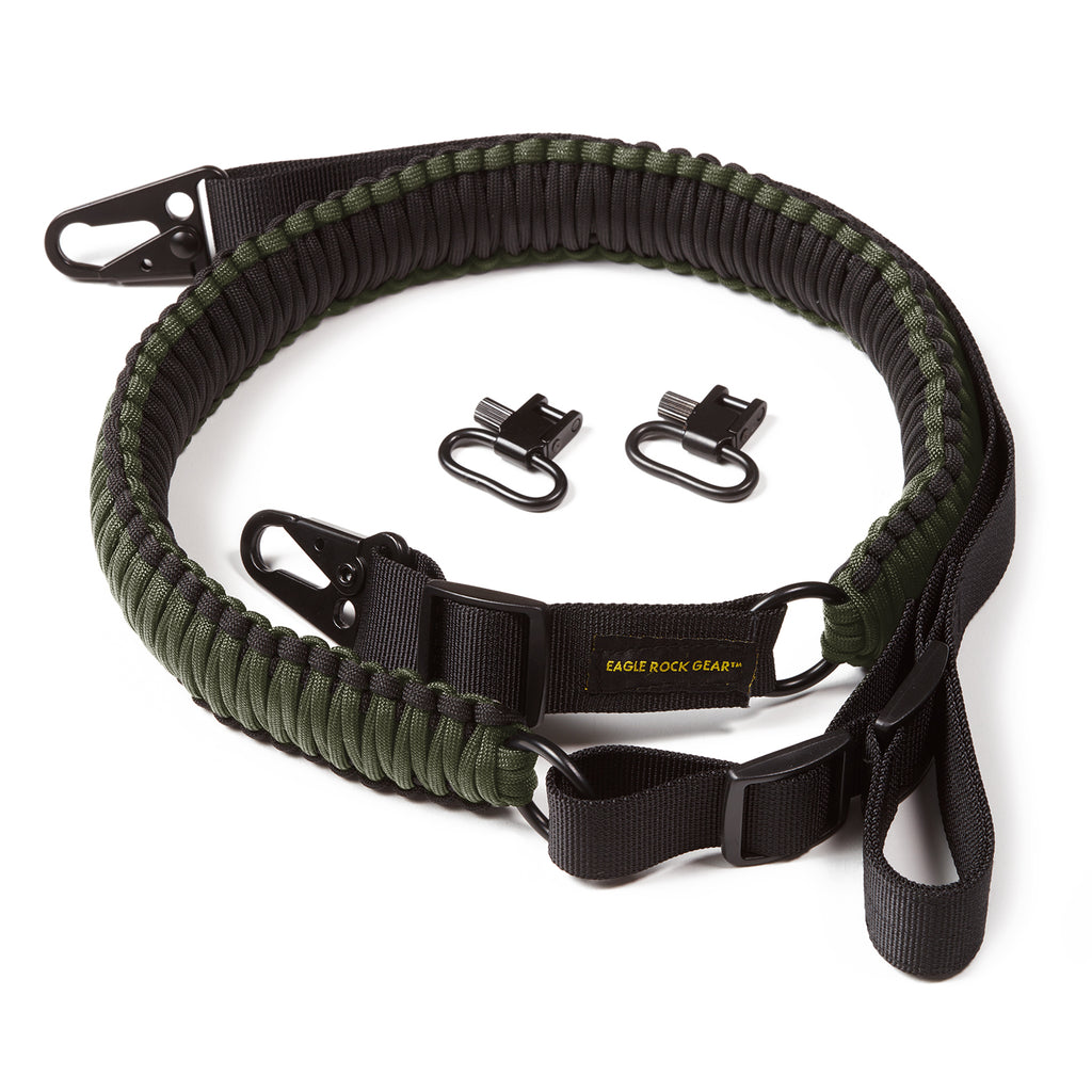 Adjustable 2-Point Paracord Rifle Sling - Black & Army Green – Eagle Rock  Gear